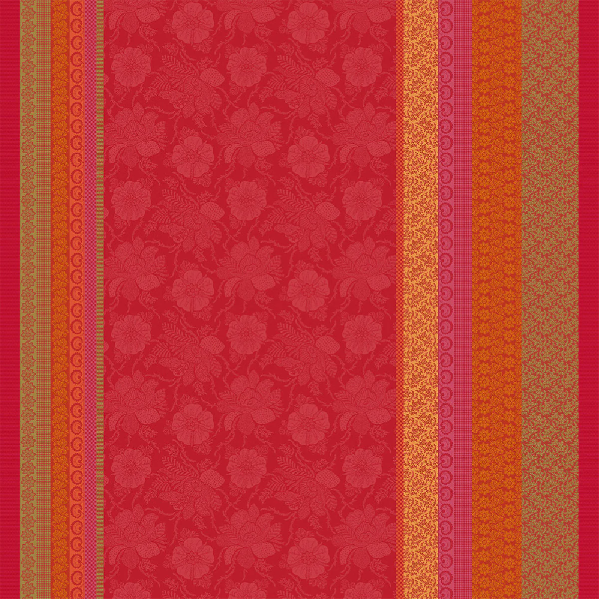 Nappe pur coton rouge 155x225 Garnier Thiebaut