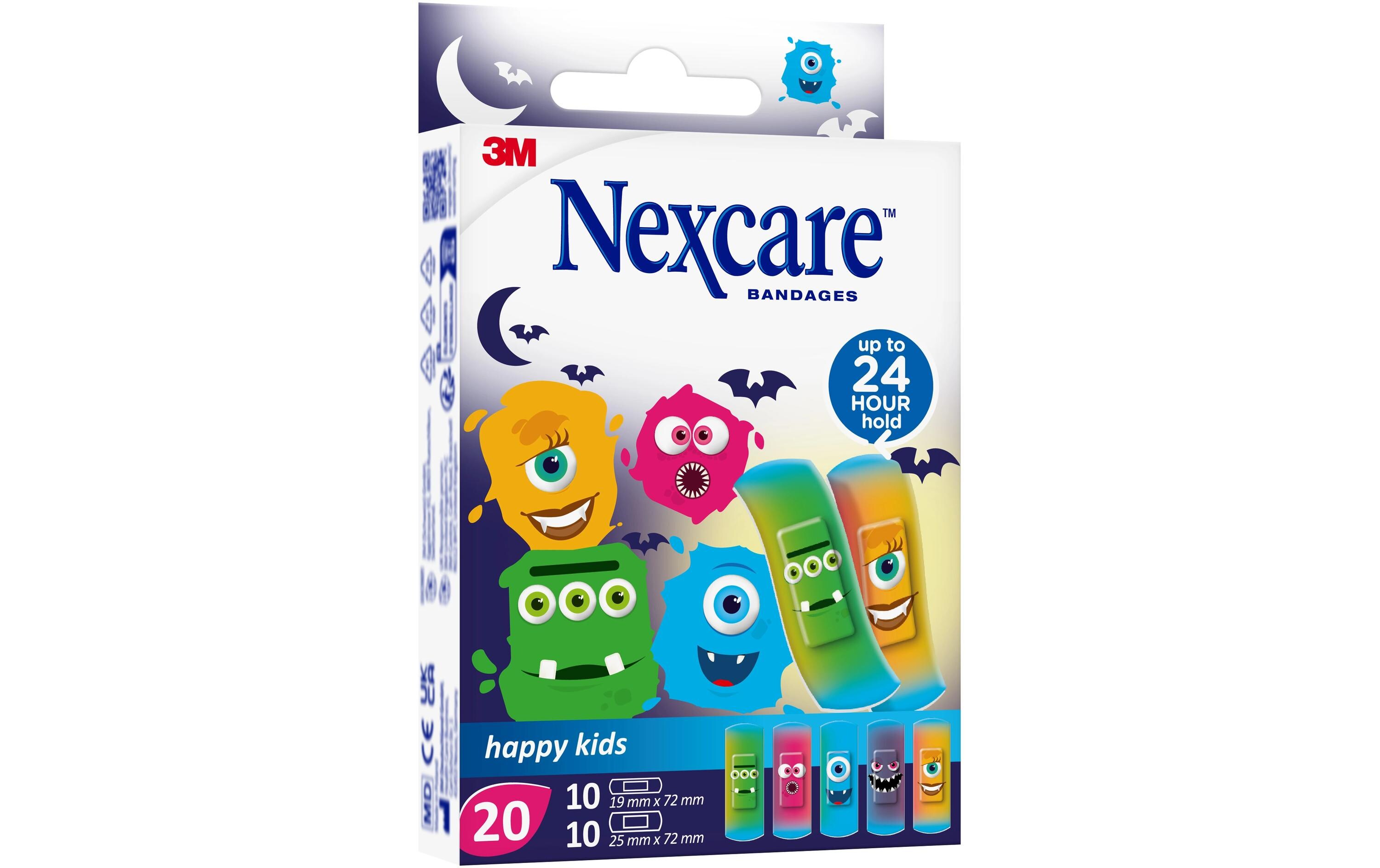 Kinderpflaster Happy Kids Monsters 2 Grössen, 20 StückBunte Wundpflaster für Kinder
