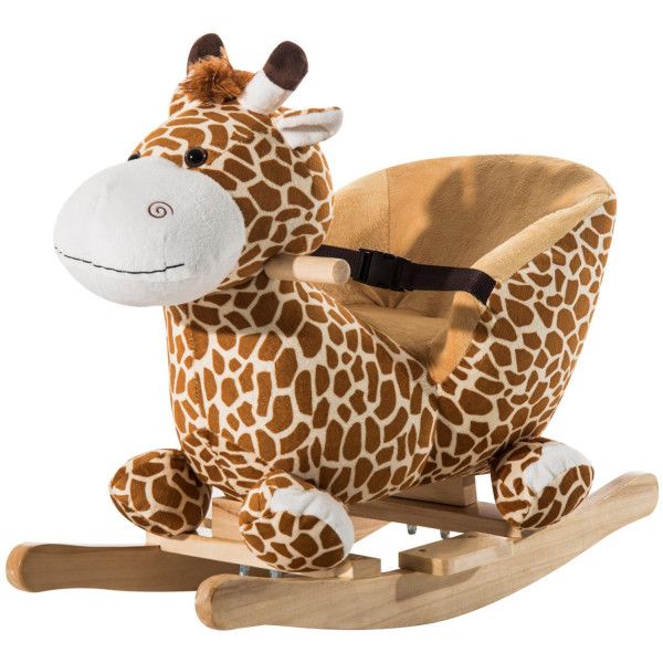 HomCom Cavalito de Baloiço bebé  18 meses Cadeira de Baloiço de Girafa
