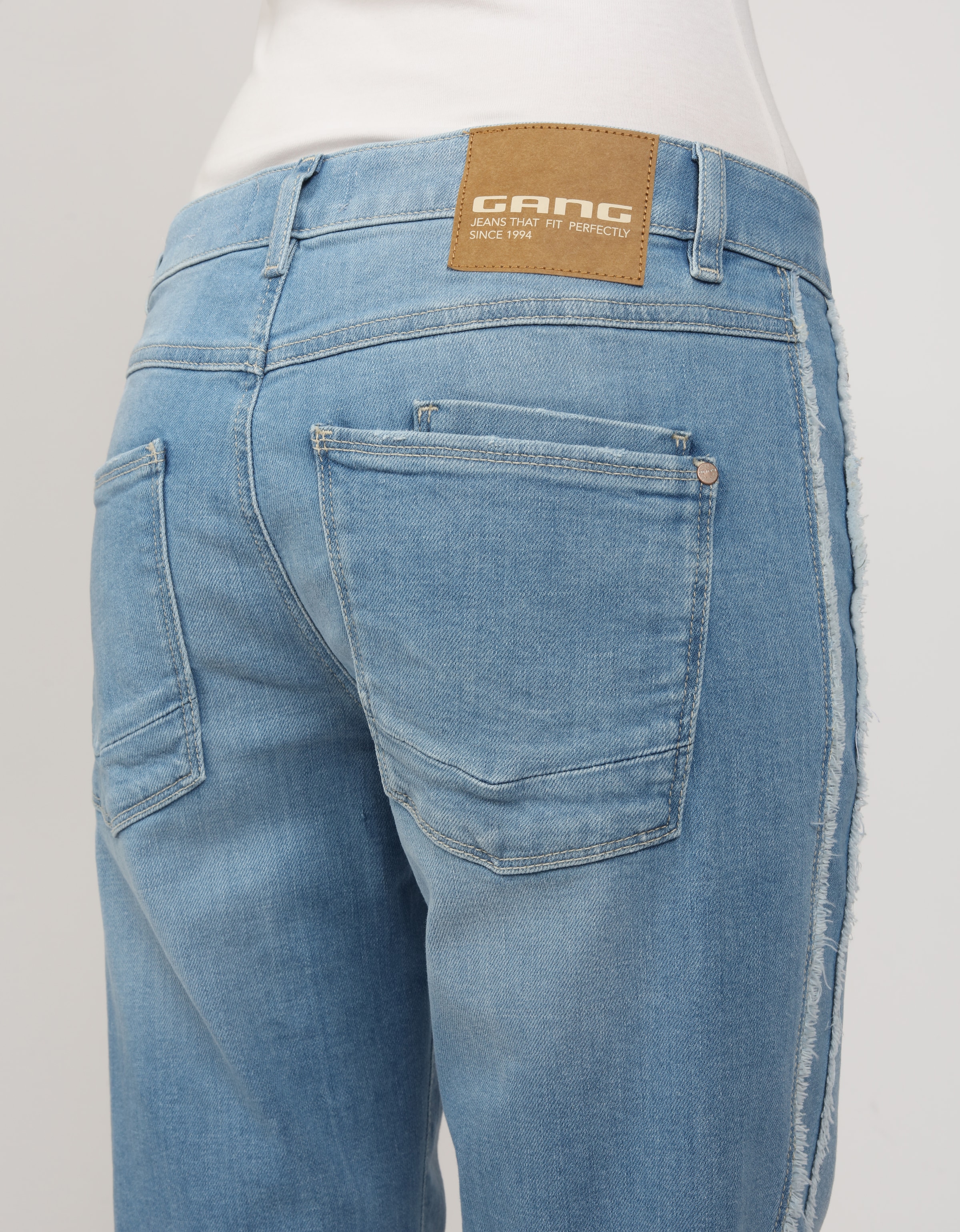 GANG Boyfriend-Jeans »94NADIA«, mit seitlichen Fransenstreifen