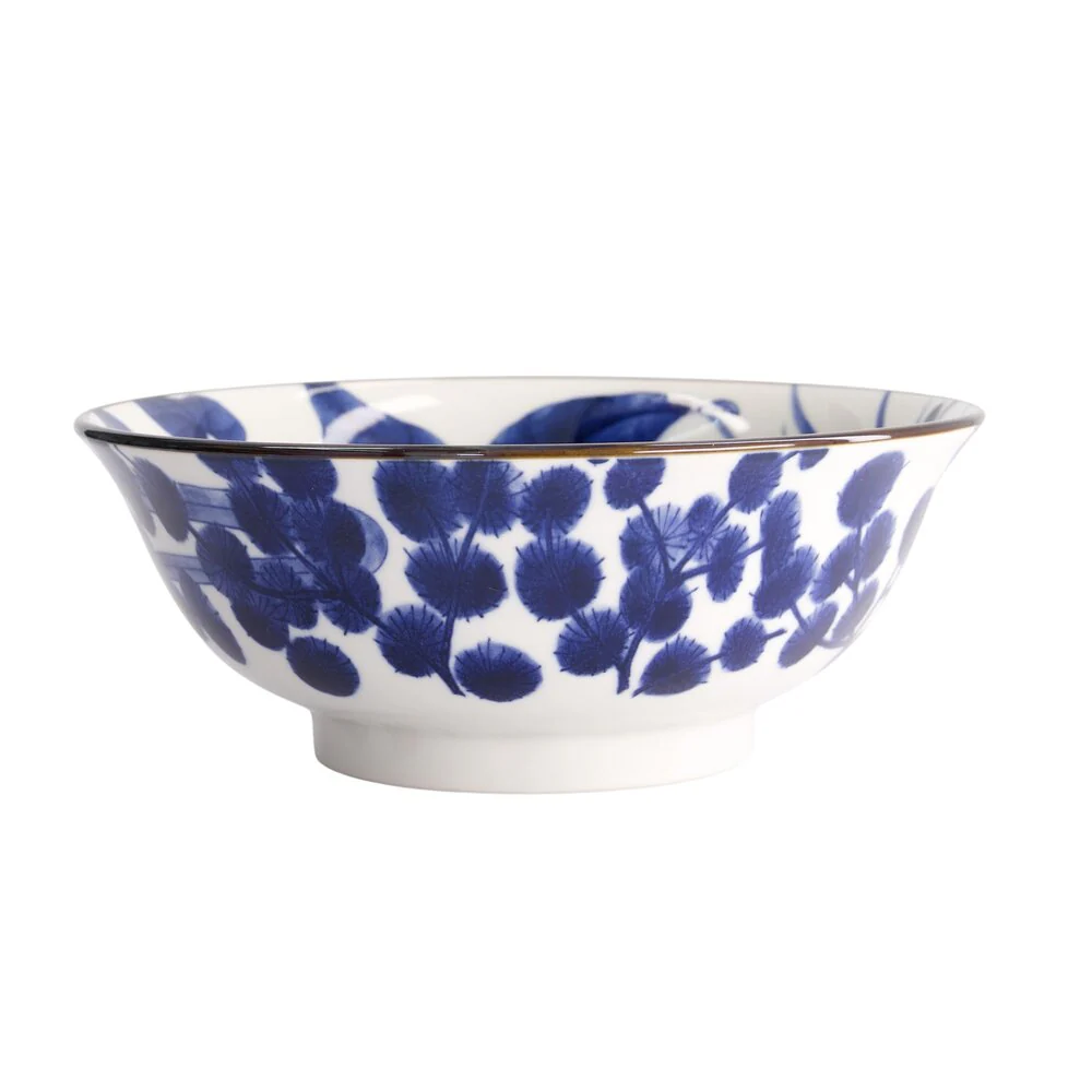 Tokyo Design Studio  Mixed Iris ramen skål, Blue/White - Ø20,5 cm.