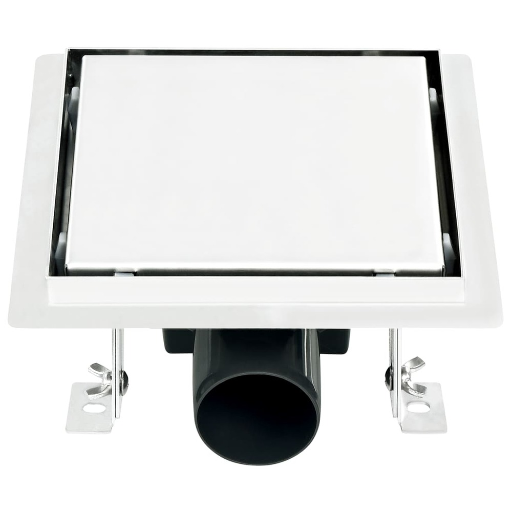 Drain de douche avec couvercle 2 en 1 18x18 cm acier inoxydable