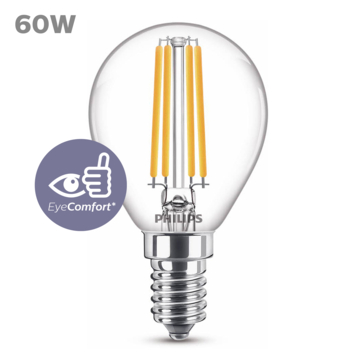 Philips LED kogel E14 60W filament helder niet dimbaar