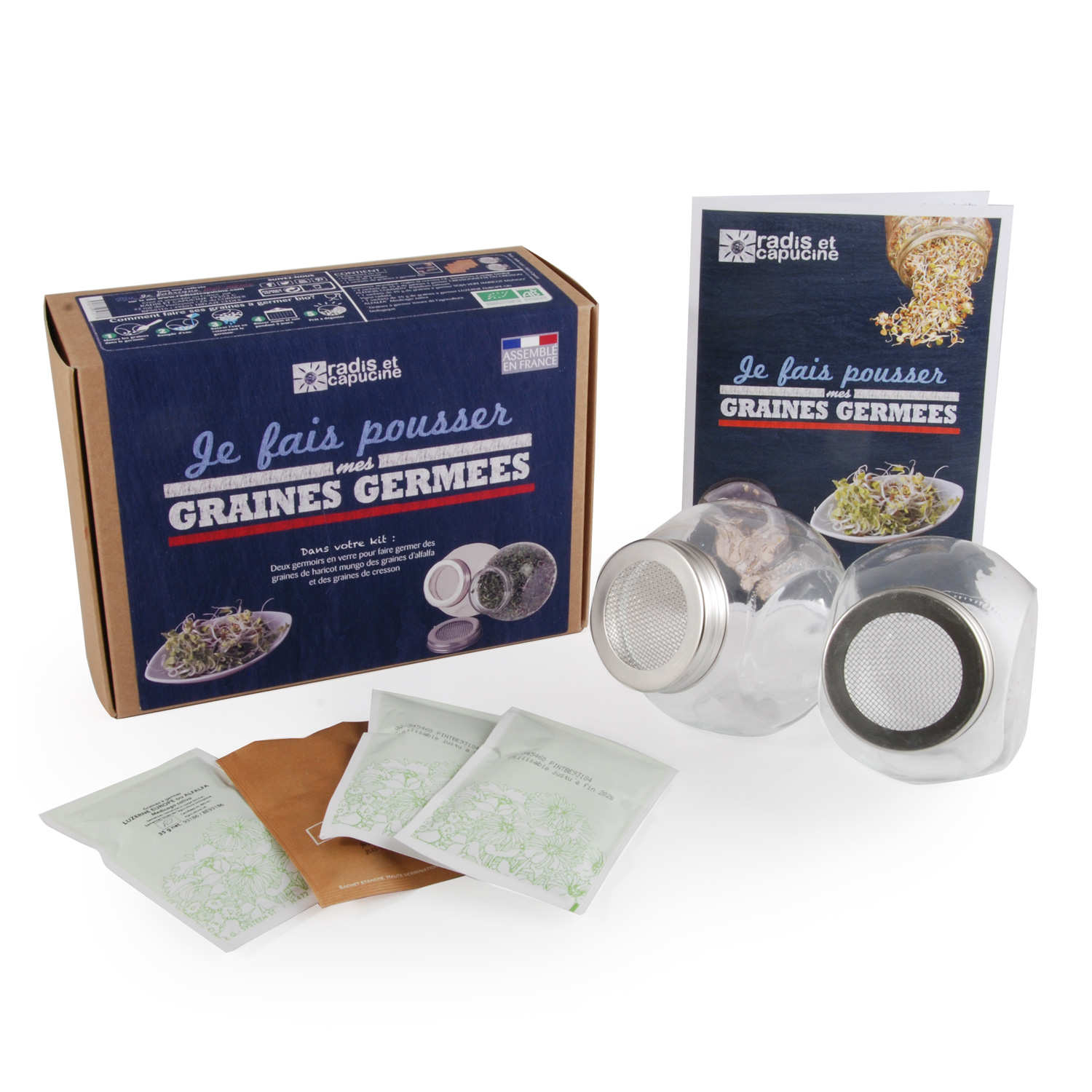 Kit 2 germoirs verre graines à germer bio