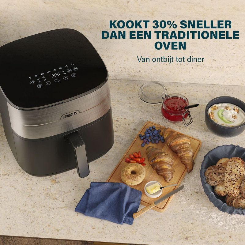 Princess - 182280 - Digitale Airfryer - 8L - Dual Heating - Digitaal LED-Touchscreen - PFAS-vrij