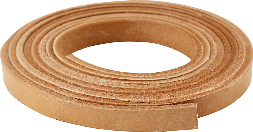 Læderbånd - B 10 MM - Tykkelse 3 MM - Natur - 2 M