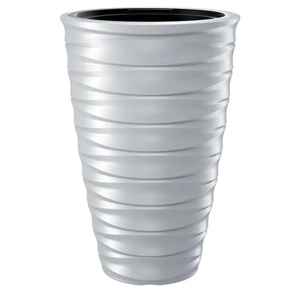Prosperplast Plantenpot Design Waves - kunststof - wit - D38 cm