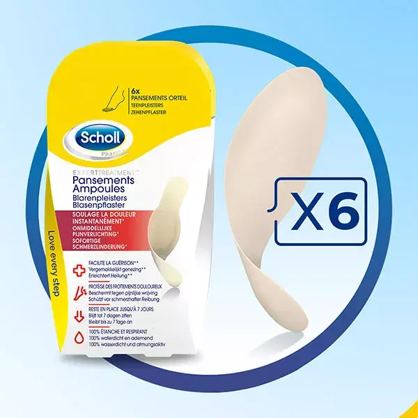 Scholl Pansements Ampoules Orteils 6 unités