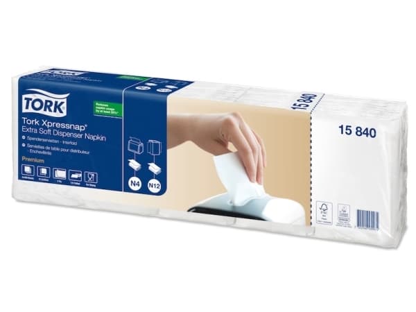 Serviet Tork N4 Xpressnap® Extra Soft Premium Interfold 2-lags 4-fold - (8 pakker x 500 stk.)