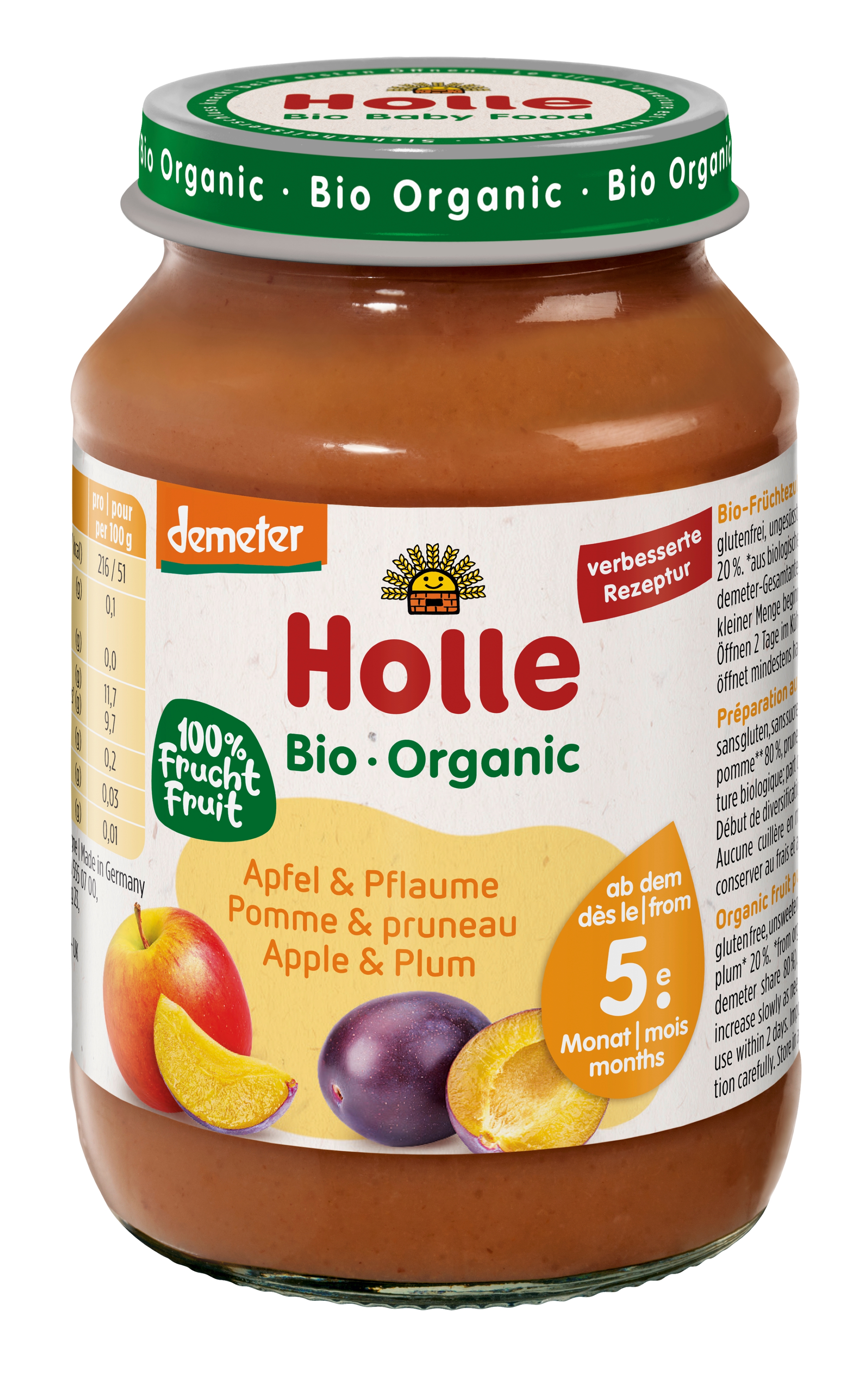HOLLE Apfel & Pflaume<br>190 g, Glas
