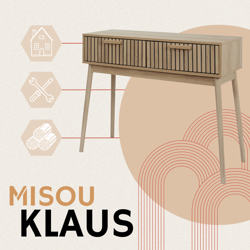 MISOU Klaus Sidetable Kaptafel Make up tafel met Lades Haltafel Con...