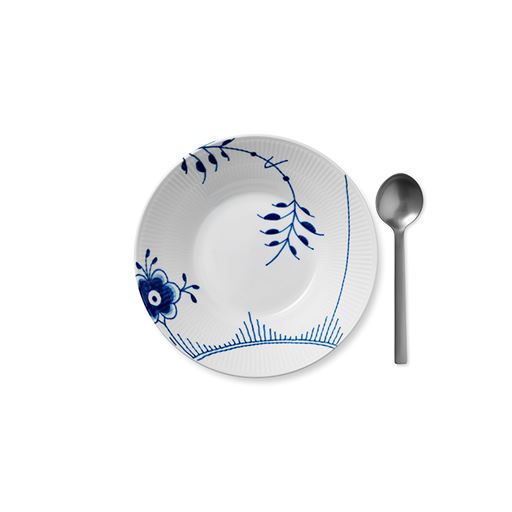 Royal Copenhagen Blå Mega Riflet Dyb Tallerken, Ø24 cm