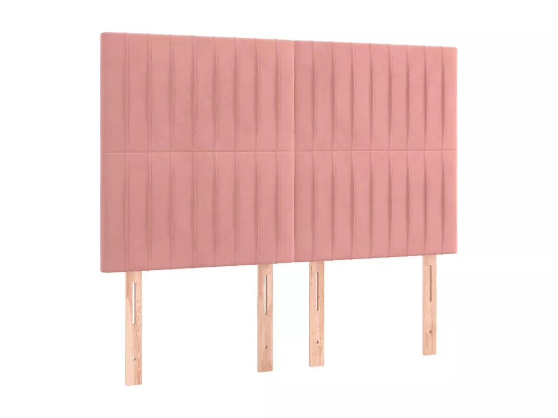 Sommier tapissier avec matelas et LED Rose 140x190 cm Velours