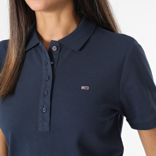 Polo Manches Courtes Slim Femme Flag Button 2536 Bleu Marine