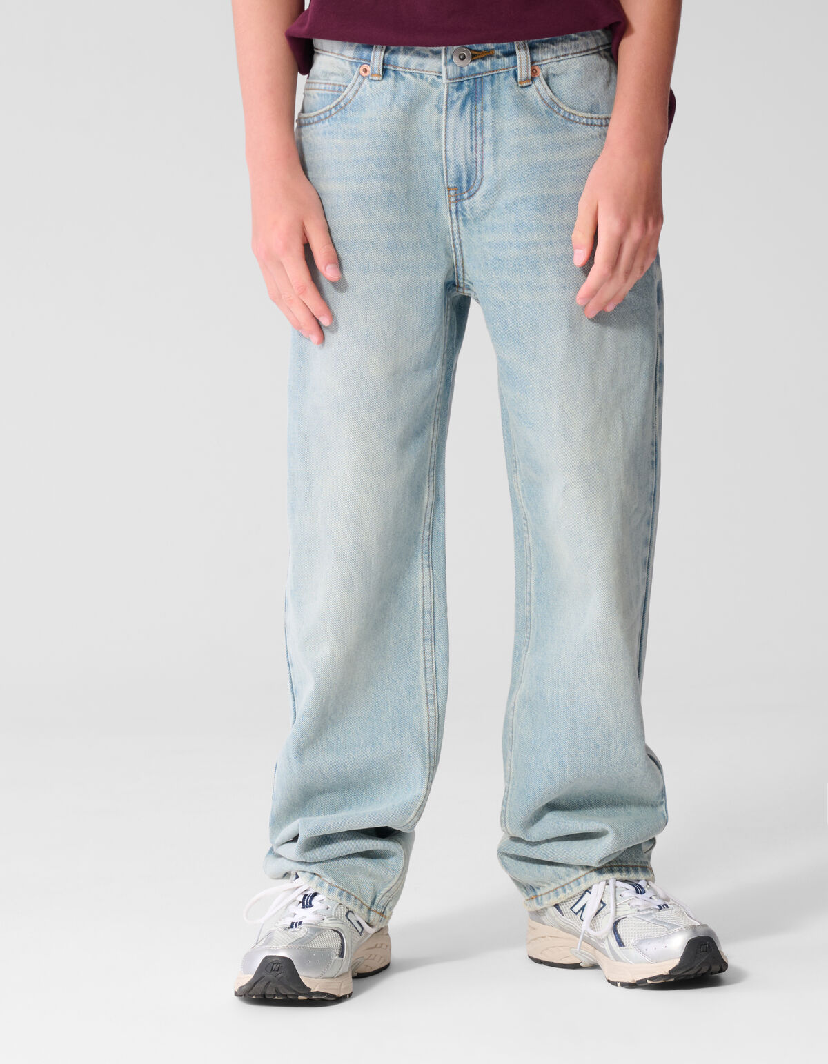 Baggy Fit Jeans Dirty Washed Lichtblauw