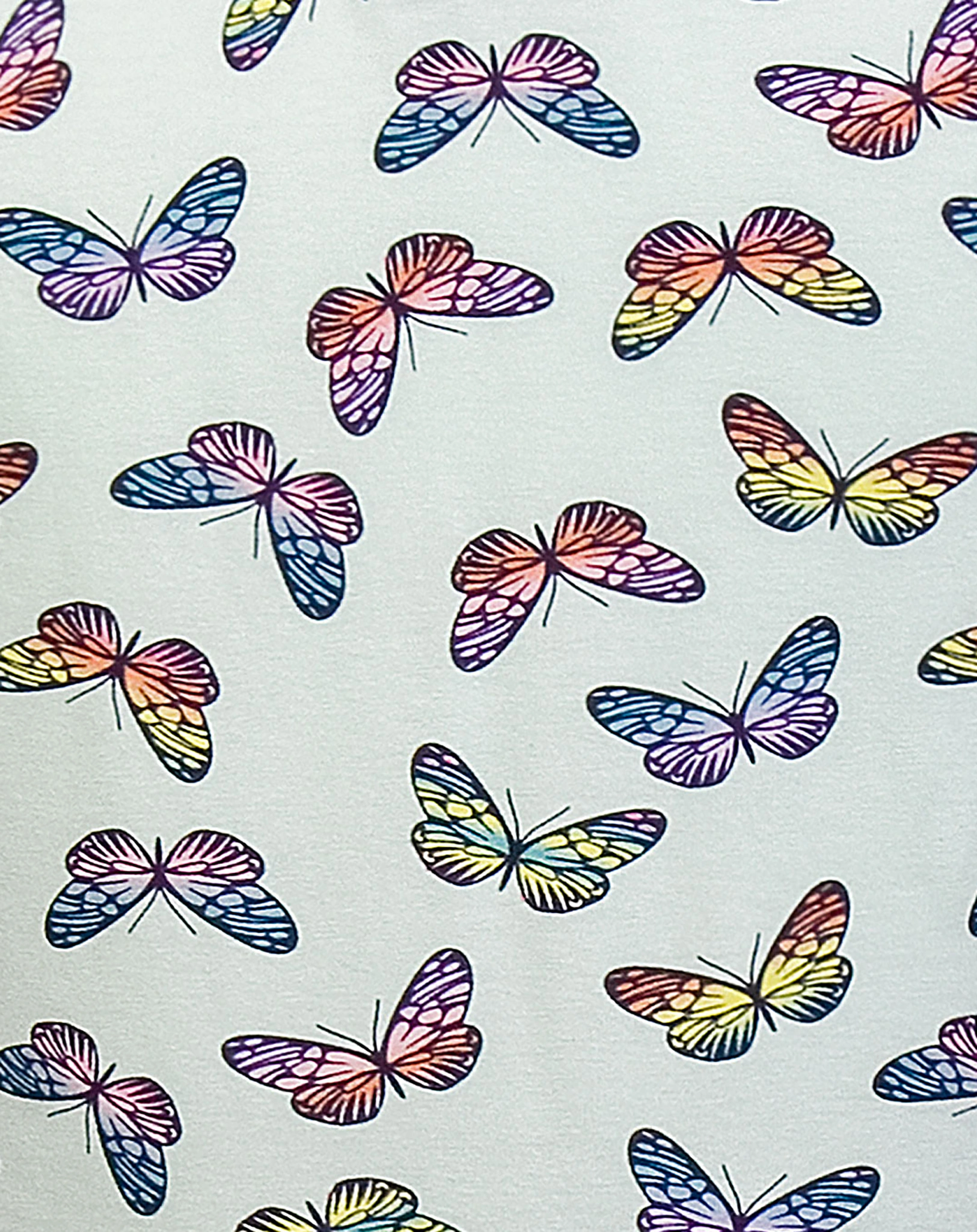 Kleid BUNTE SCHMETTERLINGE ärmellos in ice blue