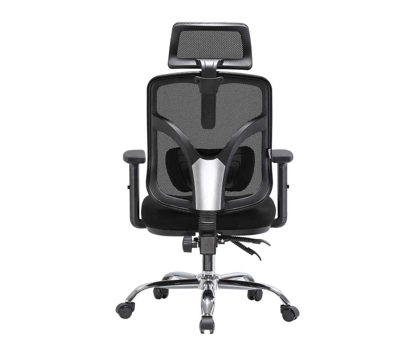 Bürostuhl MCW-J92, Schreibtischstuhl, ergonomisch, verstellbare Lordosenstütze und Armlehne ~ schwarz