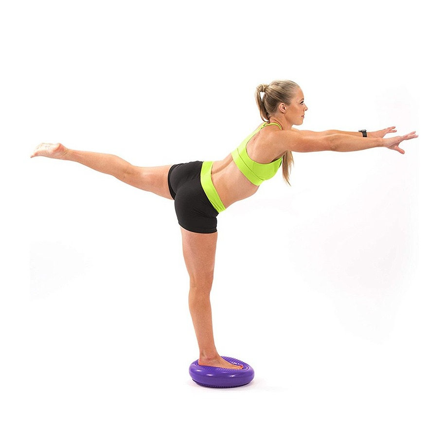 (Ø34cm) Sport Balance Kissen Ballsitzkissen Noppenkissen für Balancetraining inkl. Pumpe - Hell Lila