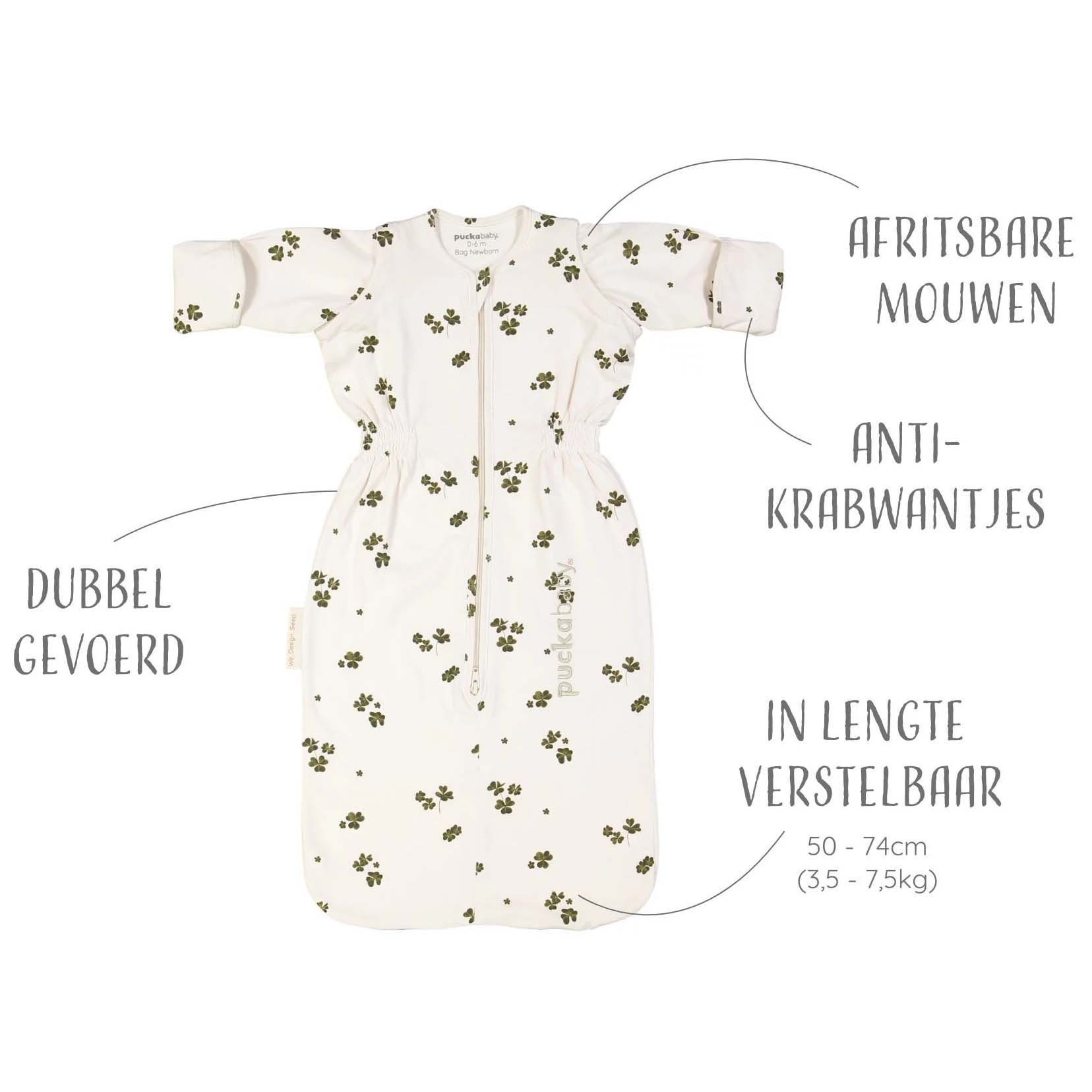 Puckababy newborn slaapzak wit