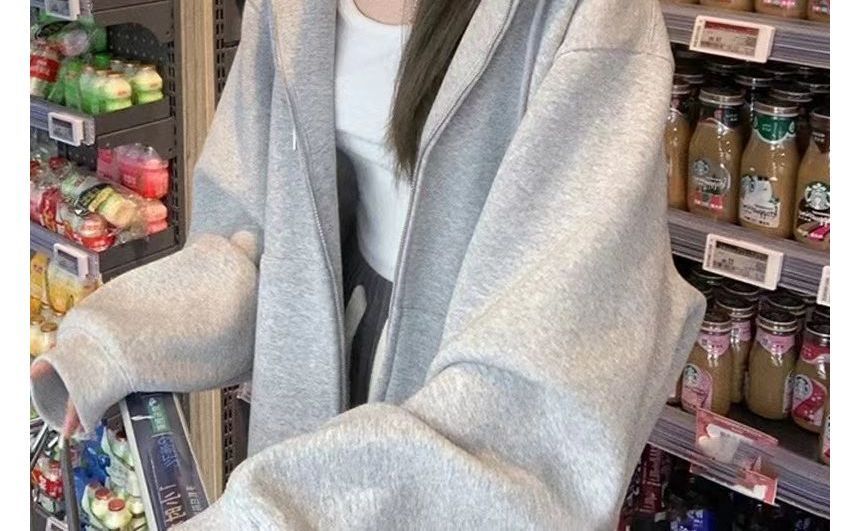 Dream Drop - Effen oversized hoodie met rits