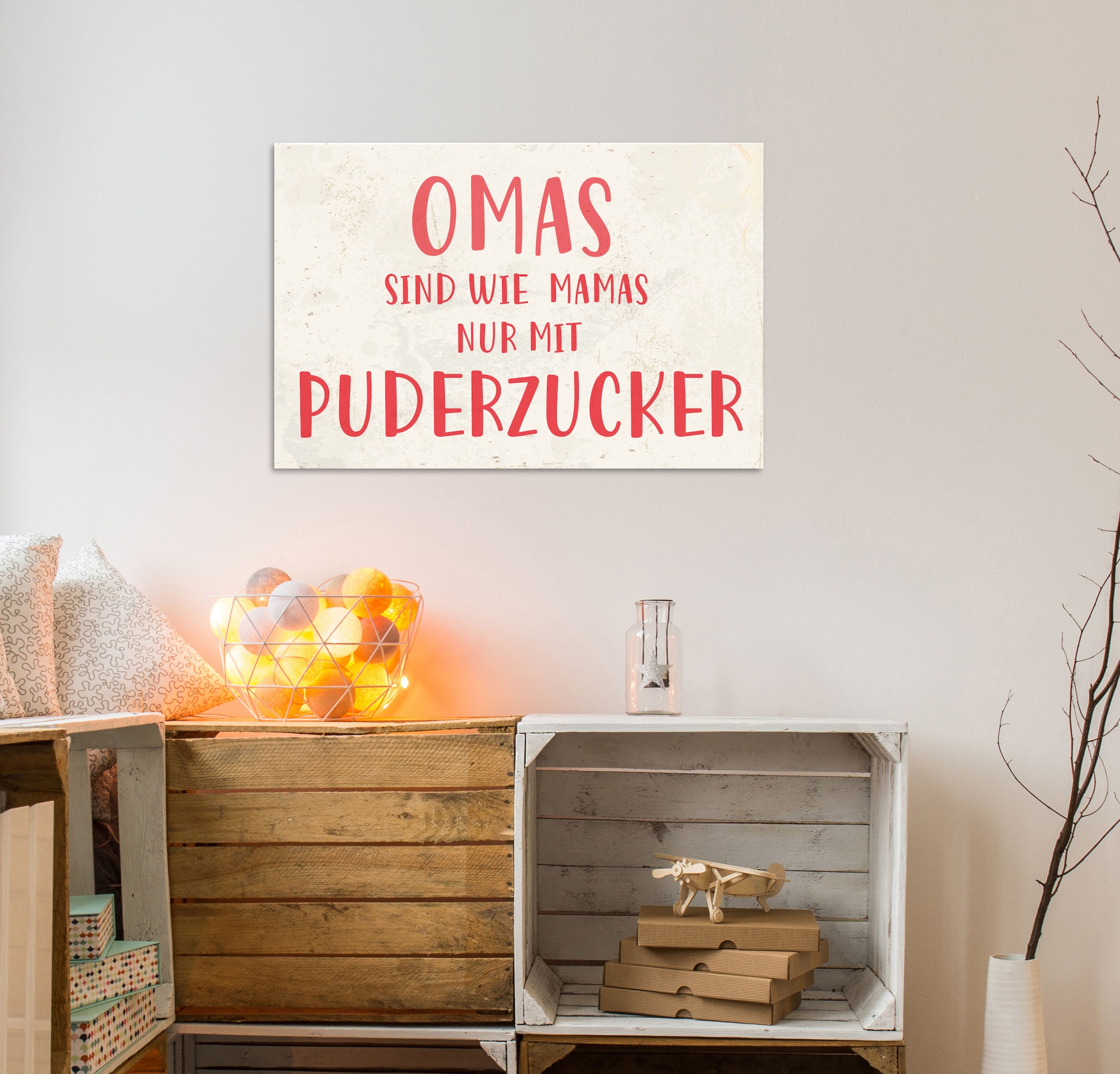 queence Metallbild »Puderzucker IV« Sprüche 1 Stk. tlg.