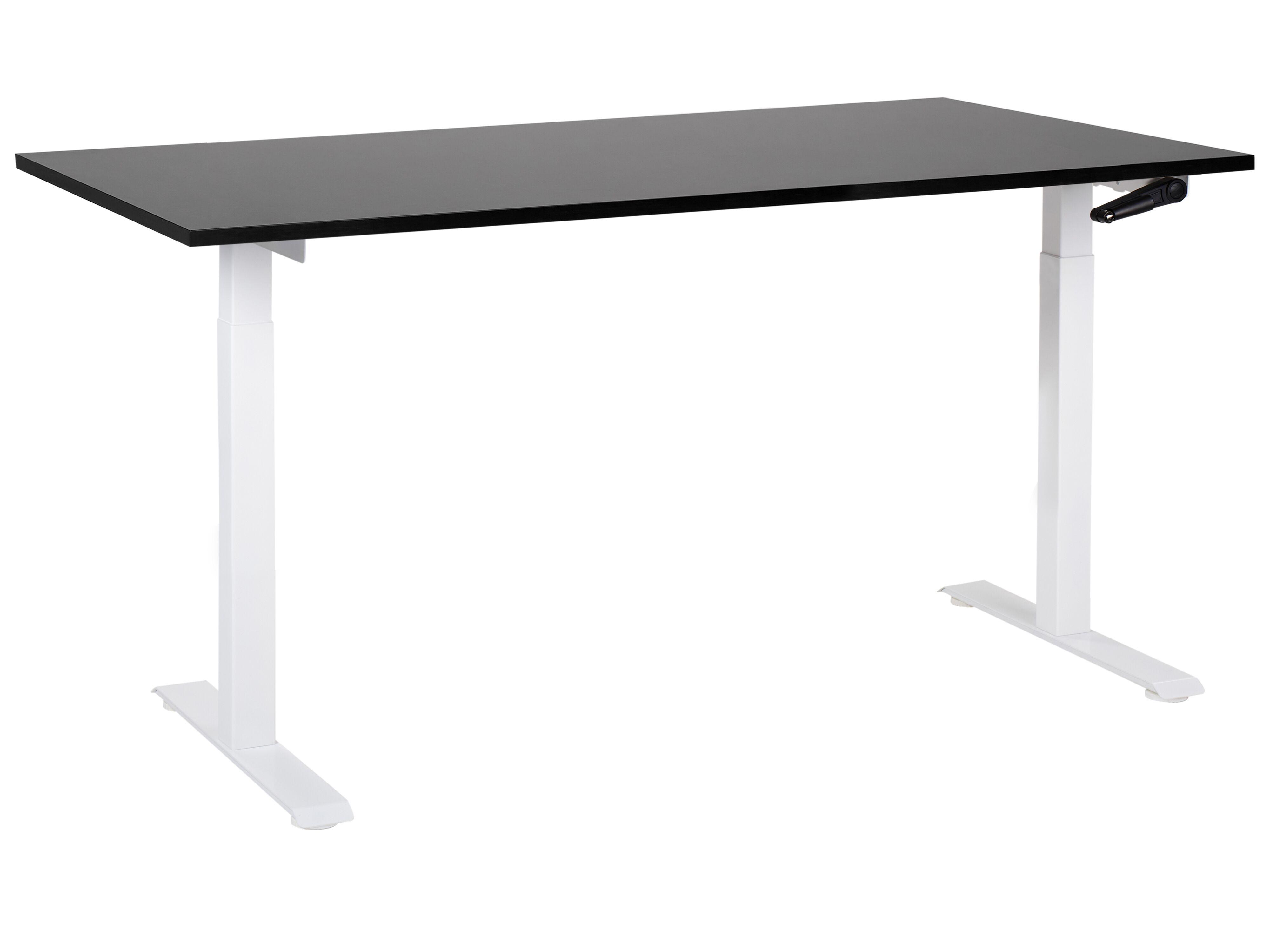 Handmatig verstelbaar sta-bureau DESTINES Zwart/wit 160 cm 72 cm
