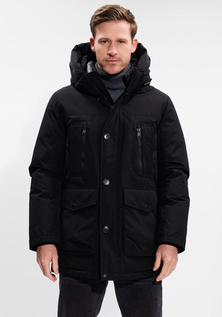 zwarte woolrich gewatteerde jas ramar arctic parka