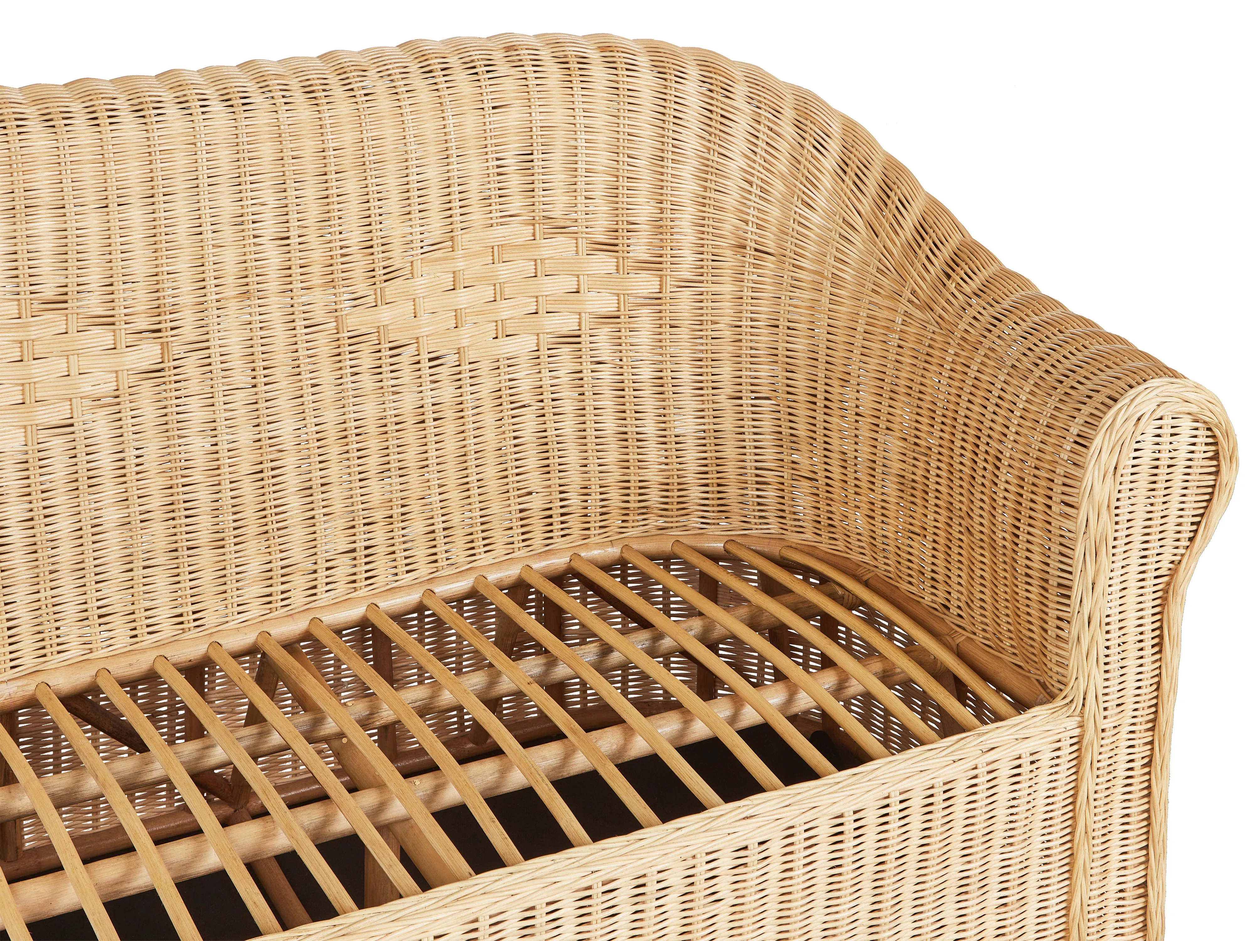 Tuin loungebank 3-zits LIVADEIA Rotan Natuurlijk