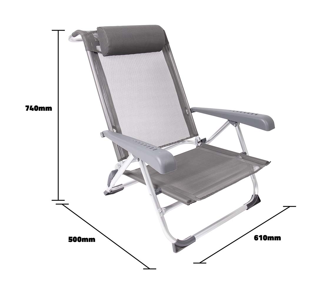 Bo-Camp Saint-Tropez Grey strandstoel