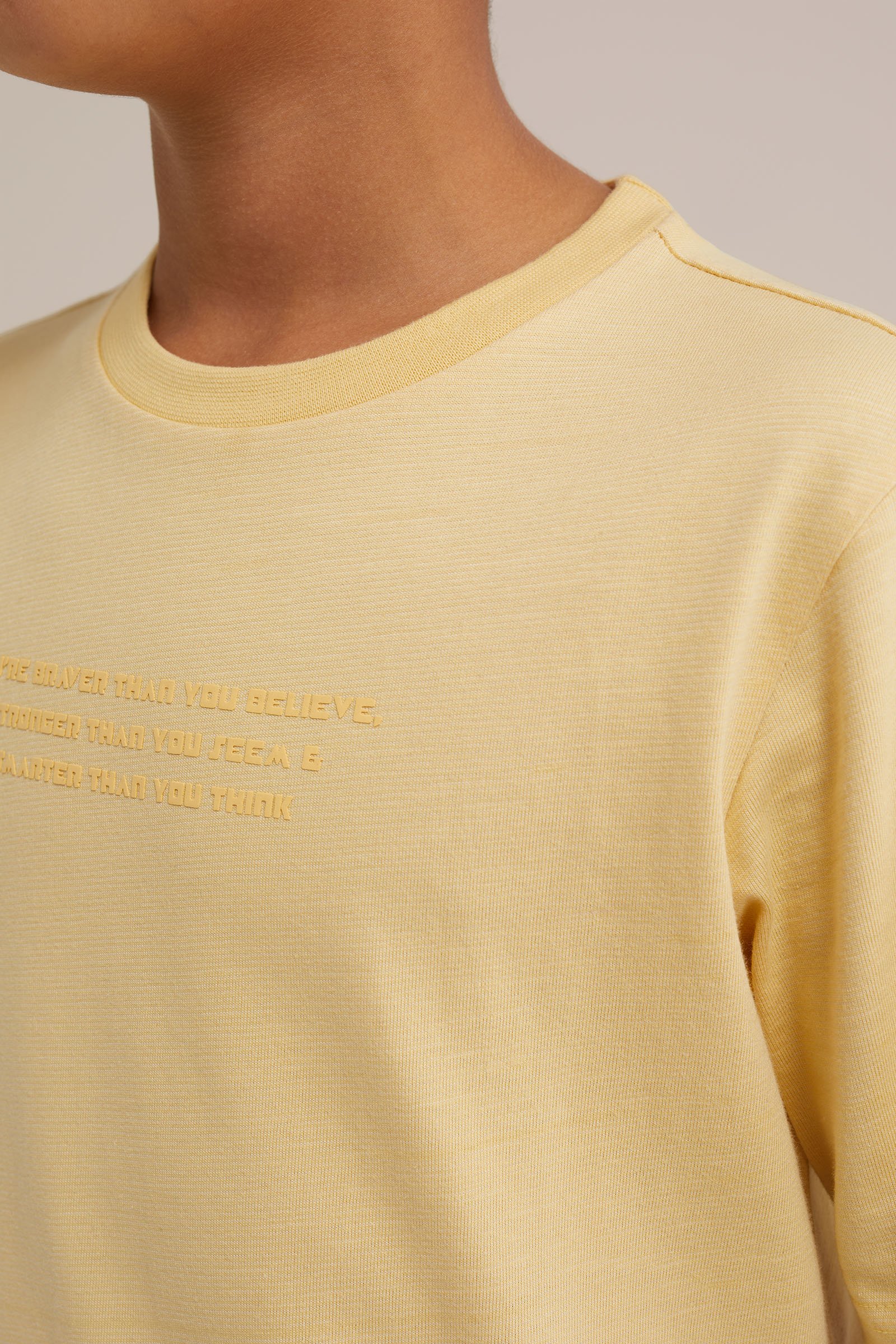 Jongens T-shirt met opdruk WE Fashion Geel