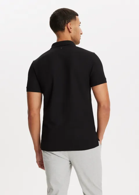 Polo met merk print zwart (ZWART)
