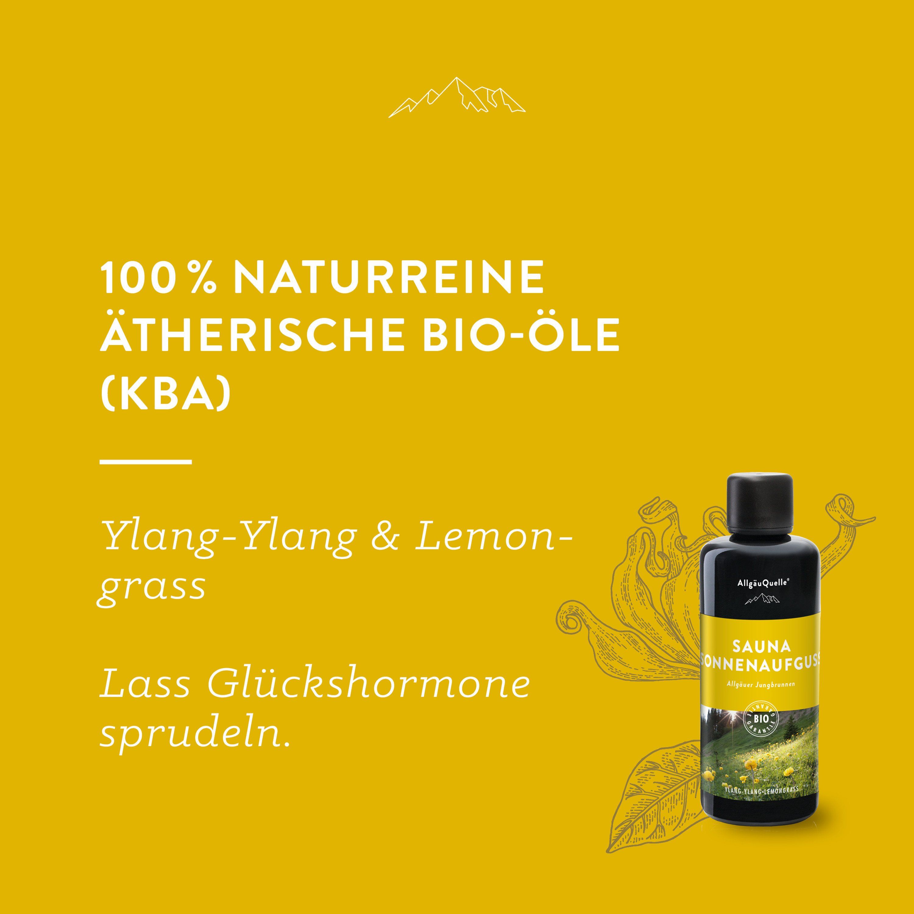 AllgäuQuelle Sauna Sonnenaufguss: Bio Aufgussmittel mit Duft-Öl Ylang-Ylang und Lemongrass