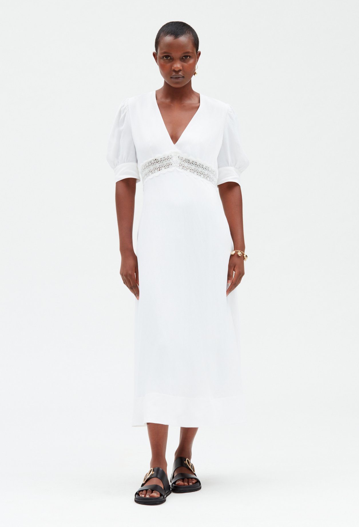 Robe midi brodee