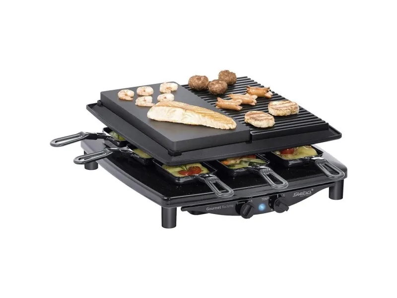 Steba RC 4 plus deluxe - Raclette/grill/varme sten - 1.5 kW - sort