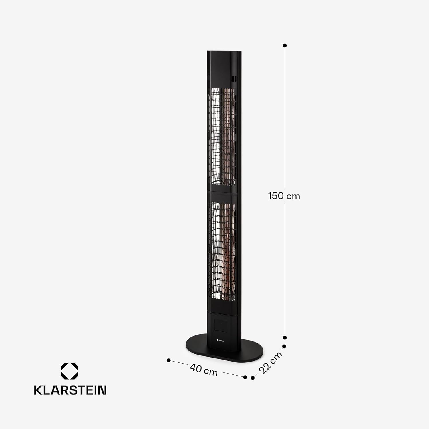 blumfeldt Heat Guru, Infrarot Heizstrahler Terrasse, Infrarotheizung, IP54 Outdoor, Standgerät mit Fernbedienung, Infrarotstrahler 3000W