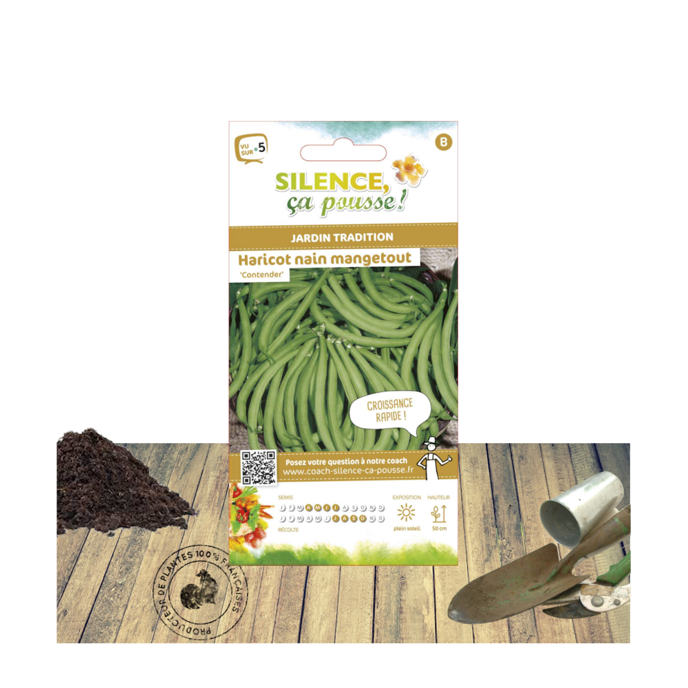 Graines de haricot nain mangetout contender/phaseolus vulgaris nain mangetout contender[-]sachet de 150 gr.
