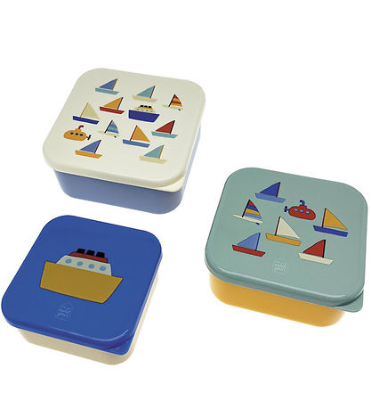 Petit Jour Paris Brotdosen-Set - 3 st. - 11,5 x 5,5 cm - Boats
