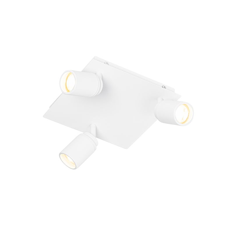 Smart badkamer spot wit vierkant 3-lichts IP44 incl. 3 Wifi GU10 50mm - Ducha
