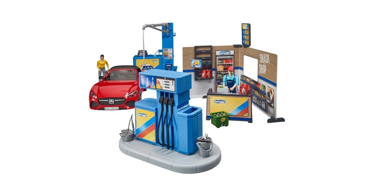 bruderbworld Tankstation en Carwash Speelfiguur  (62111)