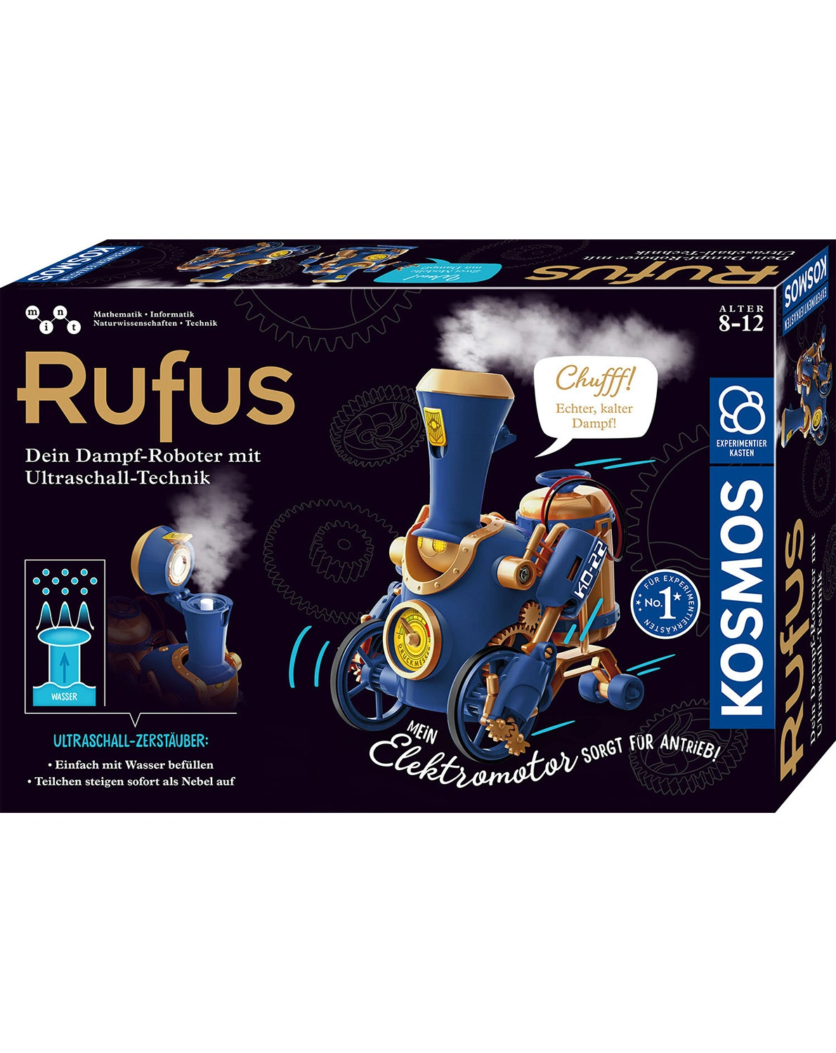 Bausatz RUFUS - DEIN DAMPF-ROBOTER in blau
