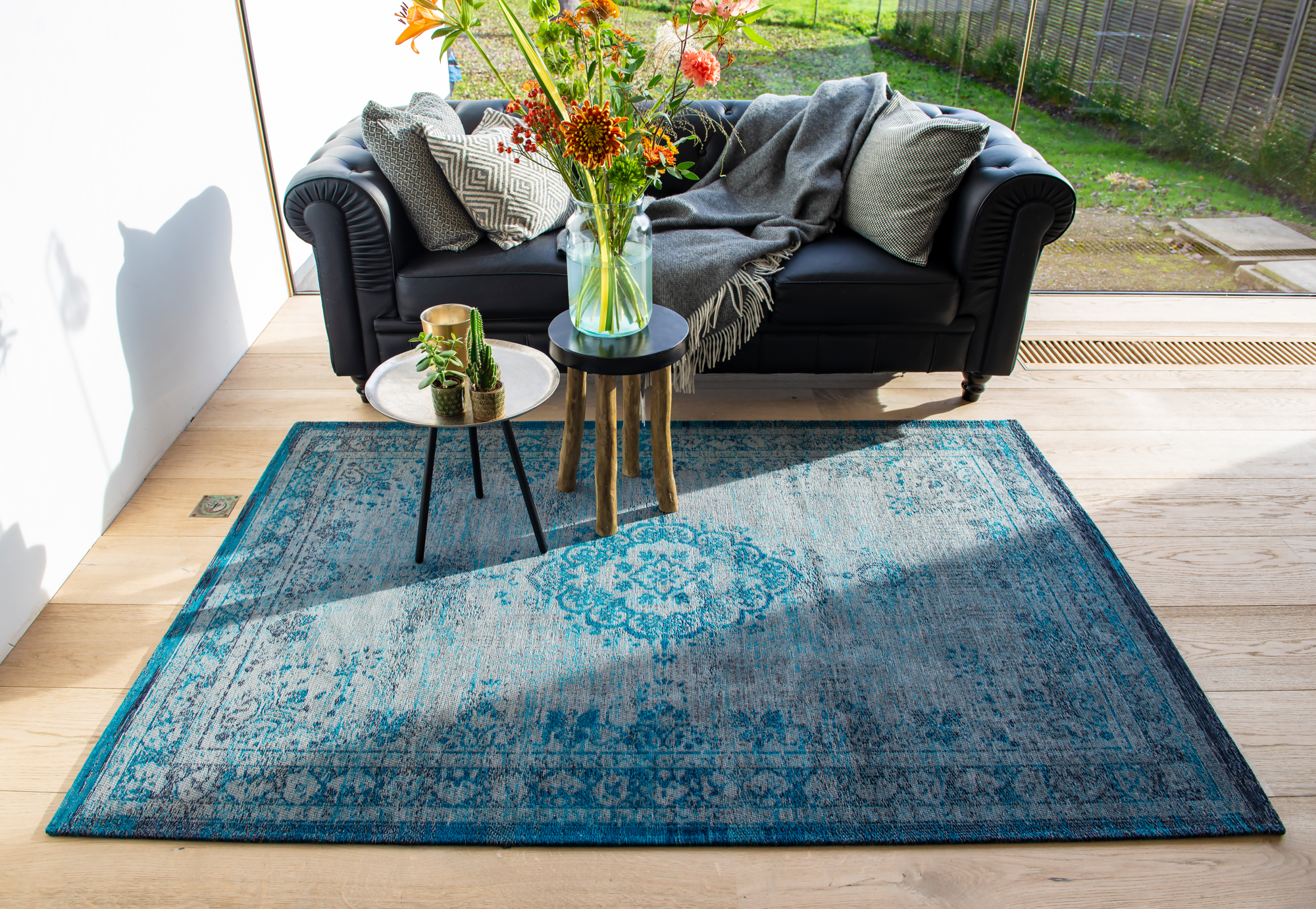 Ecorugs vloerkleed Medallion turquoise 140x200 cm