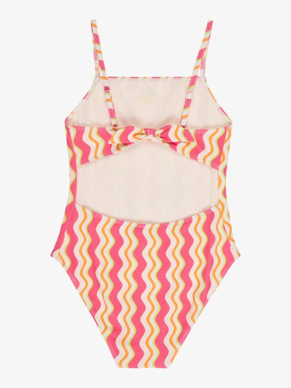 Bold Waves One-Piece Maillot de bain une pièce Rose Filles 6-16 ans