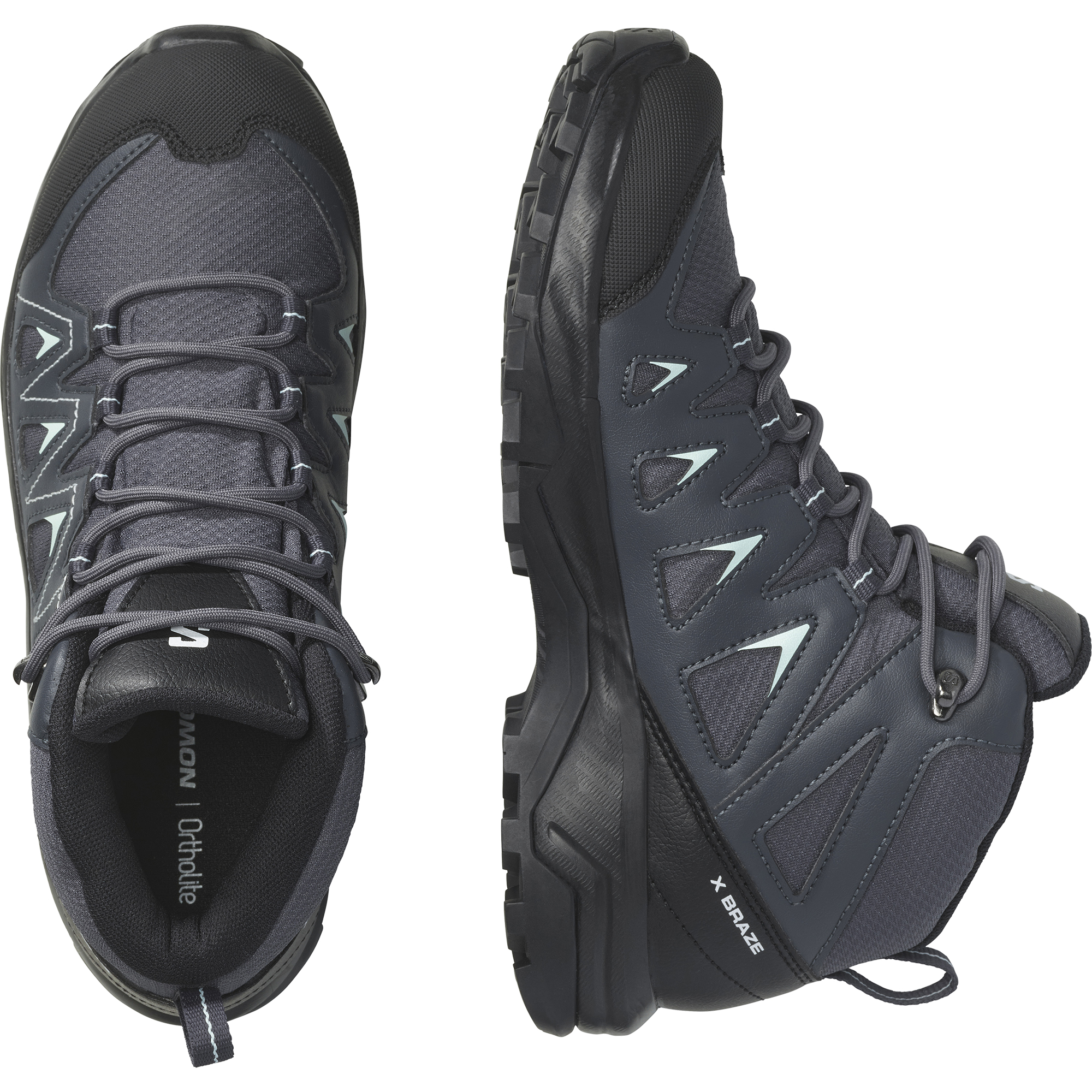 X Braze Mid GTX Dame Ebony/India Ink/Bleached Aqua