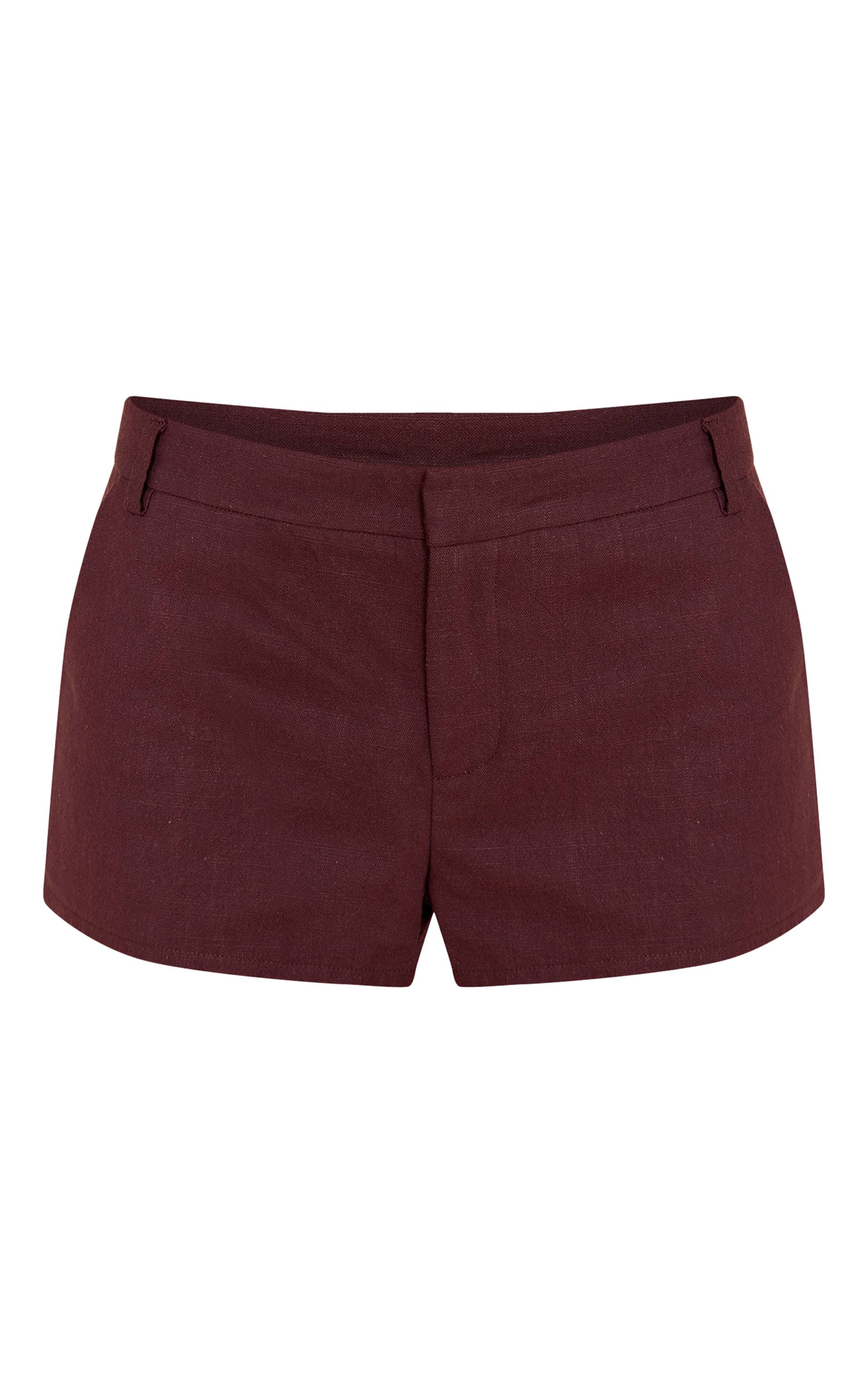 Deep Chocolate Ensemble Coordonné Short Tailleur En Lin Premium