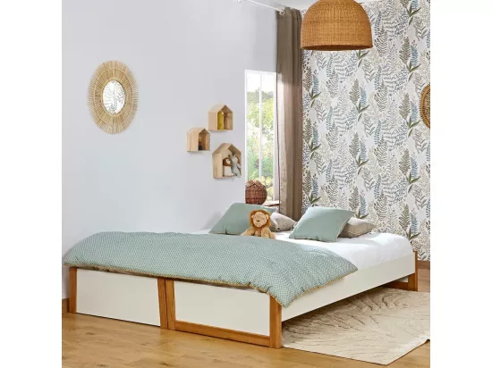 Lit gigogne 80x200 cm bois massif bois HOLAF