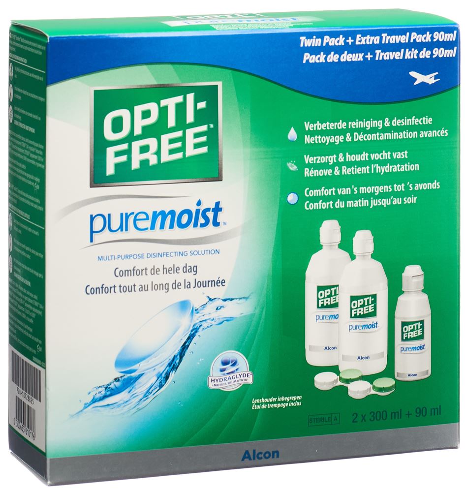 OPTI FREE PureMoist Multifunktions-Desinfektionslösung Lös 2x300ml   90ml 1 Stk