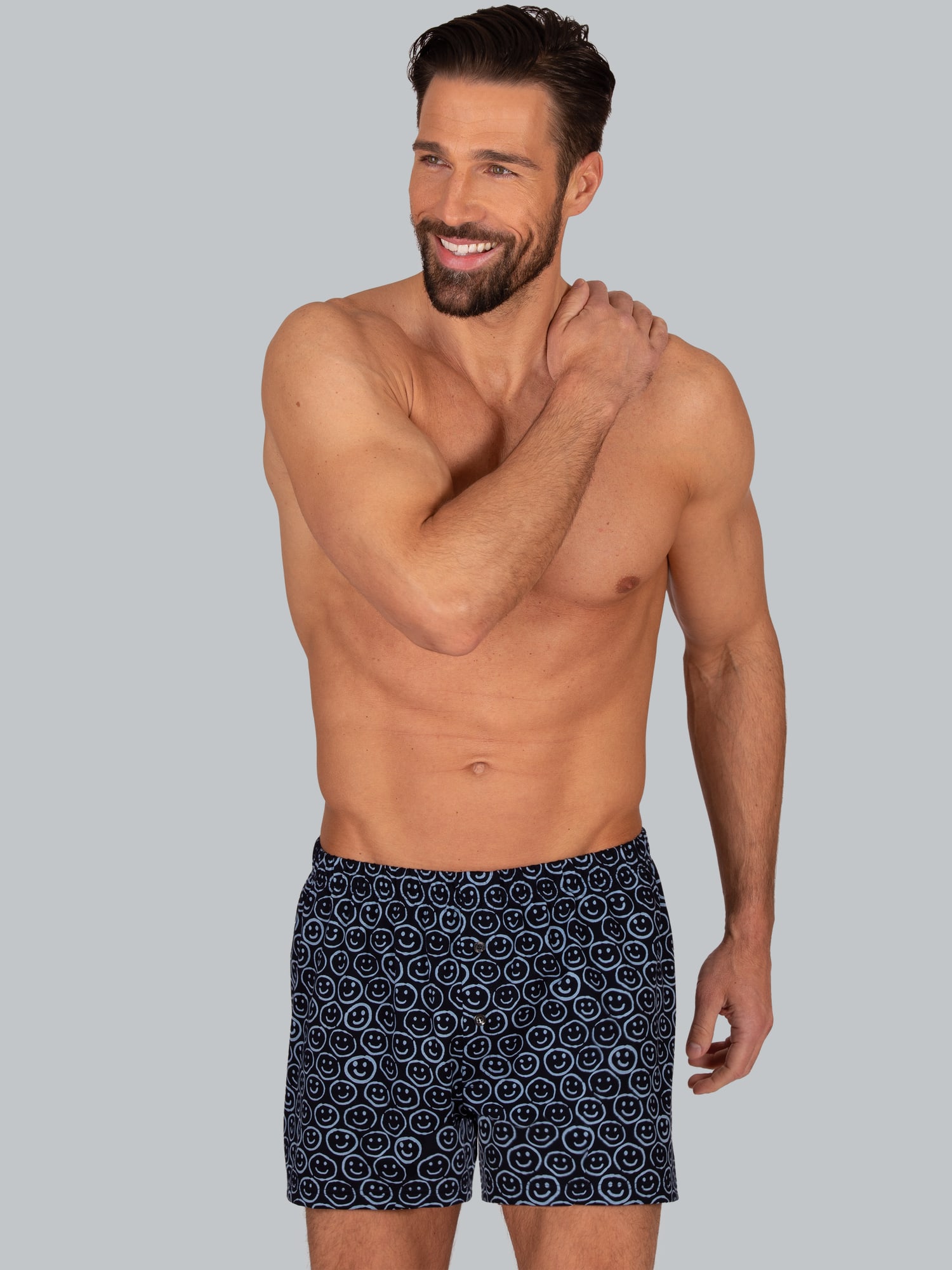 Boxer-Shorts mit freundlichem Smiley-Muster Navy