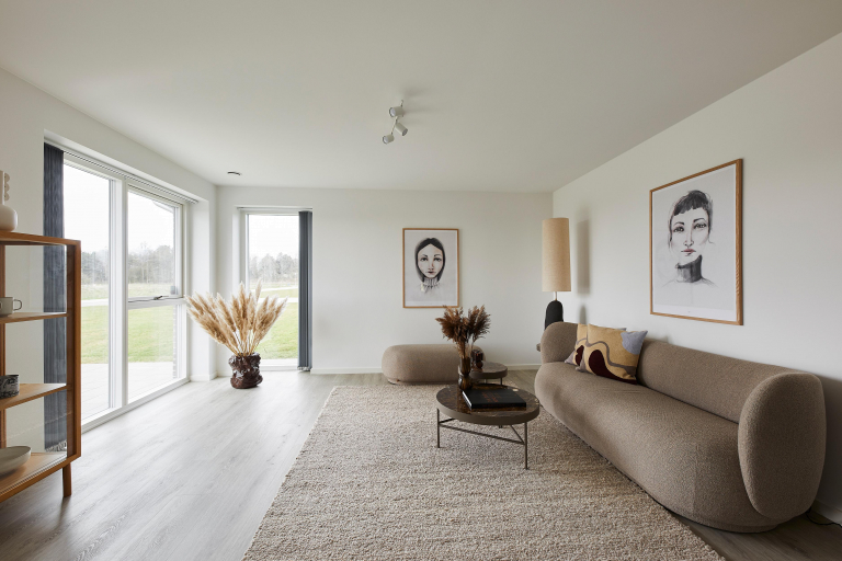 Ferm Living Rico Ottoman brushed poef warm grey