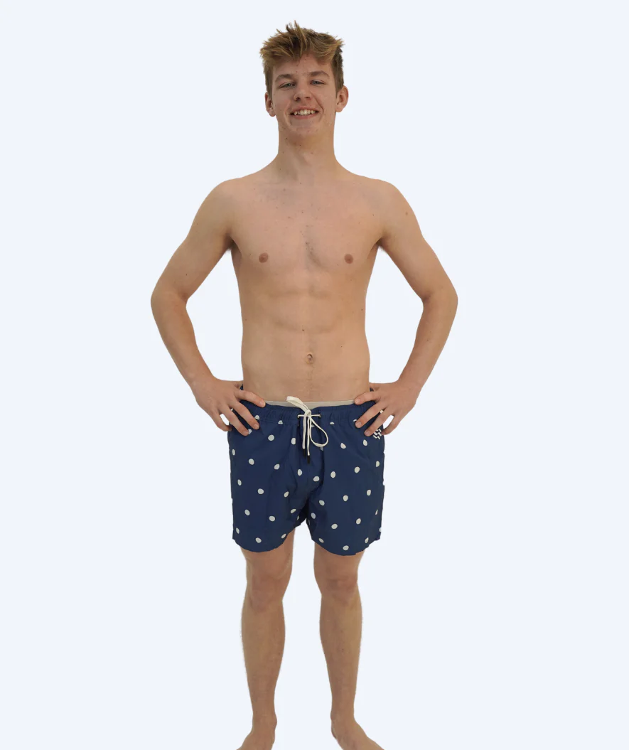 Watery badeshorts til mænd - Clifford Eco - Mørkeblå/hvid