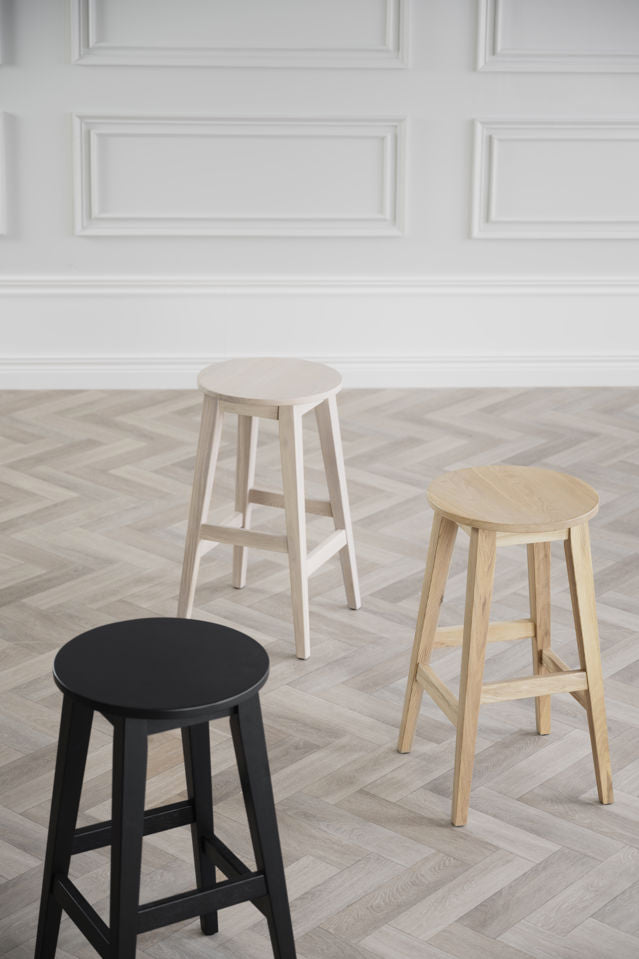 Rowico Home Austin houten barkruk zwart - 65 cm - Set van 2
